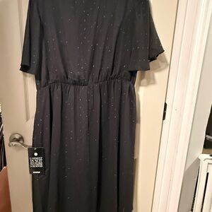 Avenue Black Sparkle Short Sleeve Women's Dress